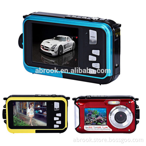 High quality 24 Megapixels dual screen full hd photo action camera waterproof
